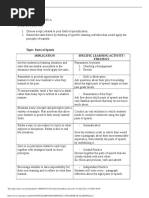 Topic: Parts of Speech Implication Specific Learning Activity/ Strategy