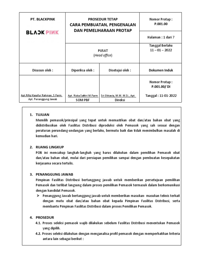 Protap Pemasok | PDF