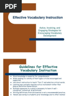 Effective Vocabulary Instruction: Active, Involving, and Engaging Strategies For Encouraging Vocabulary Development