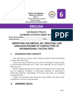 English: 2nd Quarter Week 1 Learning Activity Sheet No. 1