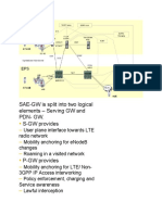 SAE-GW Is Split Into Two Logical Elements - Serving GW and Pdn-Gw. S-GW Provides