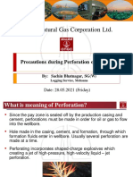 Oil & Natural Gas Corporation LTD.: Precautions During Perforation Operations
