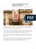 Dilute Povidone-Iodine NasalOral Washes For The Prevention and Treatment of COVID-19