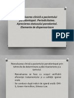 Tema 12 -Reevaluarea Clinică a Pacientului Parodontopat. Periodicitatea. Aprecierea Statusului Parodontal. Elemente de Dispensarizare