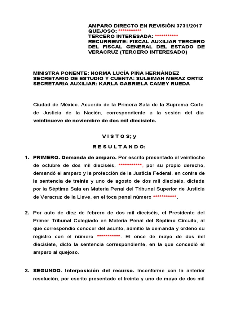 Amparo Directo en Revision | PDF | Sentencia (ley) | Caso de ley