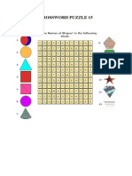 Crossword Puzzle 15: Find 'The Names of Shapes' in The Following Block