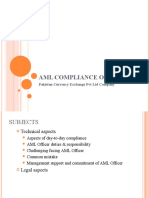 Aml Compliance Officer: Pakistan Currency Exchange PVT LTD Company
