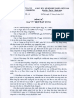 Công bố giá VLXD quý 1 năm 2011 Hà Nội