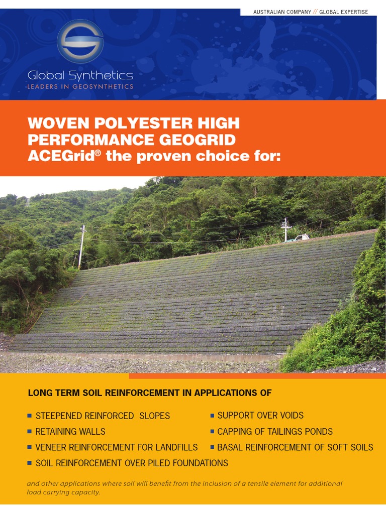 Woven Polyester High Performance Geogrid Acegrid The Proven Choice For ...