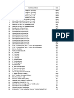 Building Materials Listing With Plywood, Steel, and Paint Items