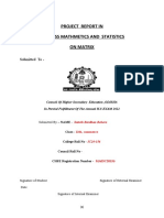 Project Report in Business Mathmetics and Statistics On Matrix