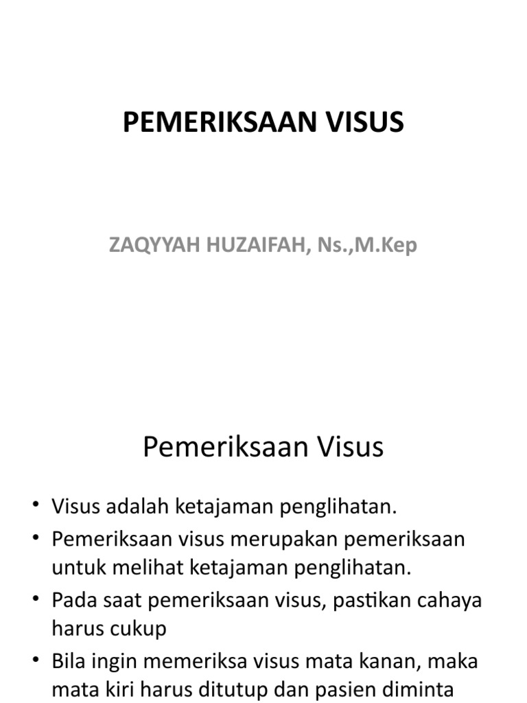 Pemeriksaan Visus | PDF