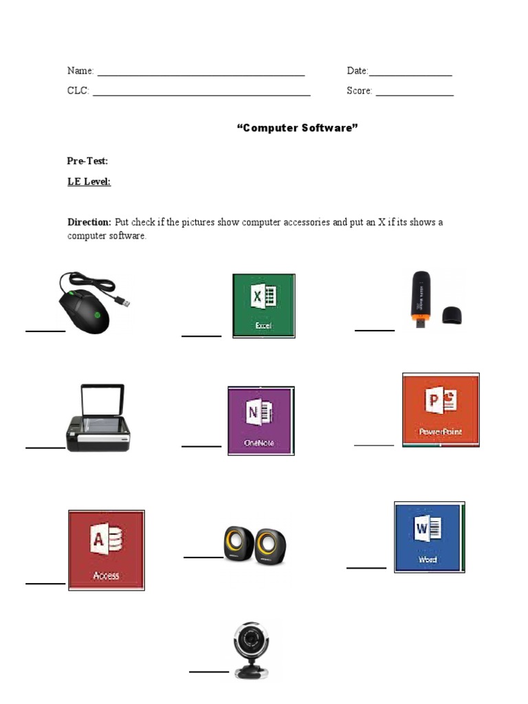 Computer Hardware and Software Worksheets | PDF | Software | Computer ...