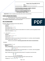 Module in Mathematics 8: Your Lesson For Today