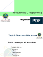 Introduction To C Programming: Program Design