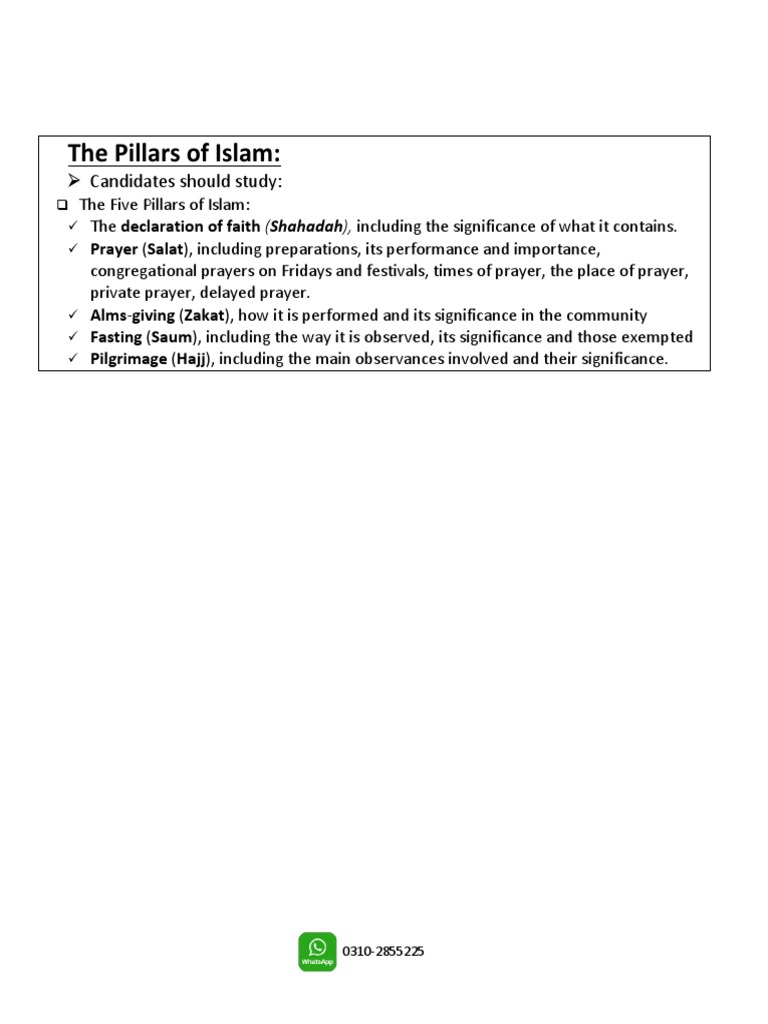 Pillars of Islam PDF Hajj Ramadan