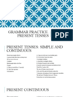 Present Tense Grammar Practice An 1B Curs 1