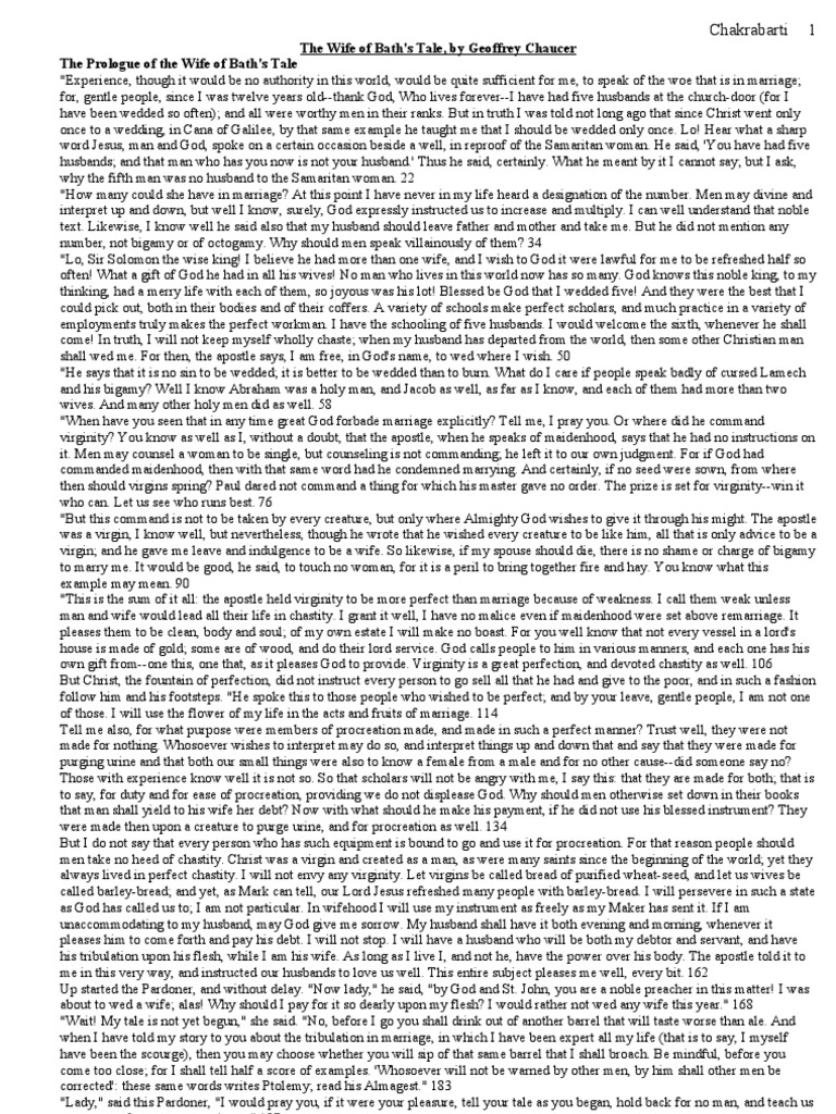 The Wife of Bath's Tale+Prologue_Translation