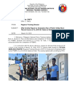 Memorandum: Philippine National Police Training Institute Regional Training Center 8