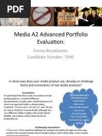 Media A2 Advanced Portfolio Evaluation