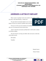 Trabalho de Pares - Answering A Letter of Complaint