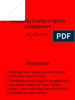 Measuring Quality in Sports Development: by Luke Lewis