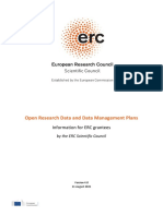 Open Research Data and Data Management Plans: Information For ERC Grantees
