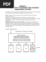 MODULE 1 - Introduction To Databases and Database Management System