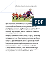 Structure and Function of Sports Development Providers
