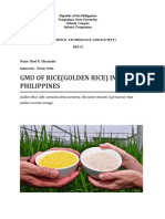 Gmo of Rice (Golden Rice) in The Philippines