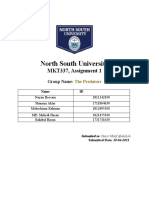 North South University: MKT337, Assignment 1