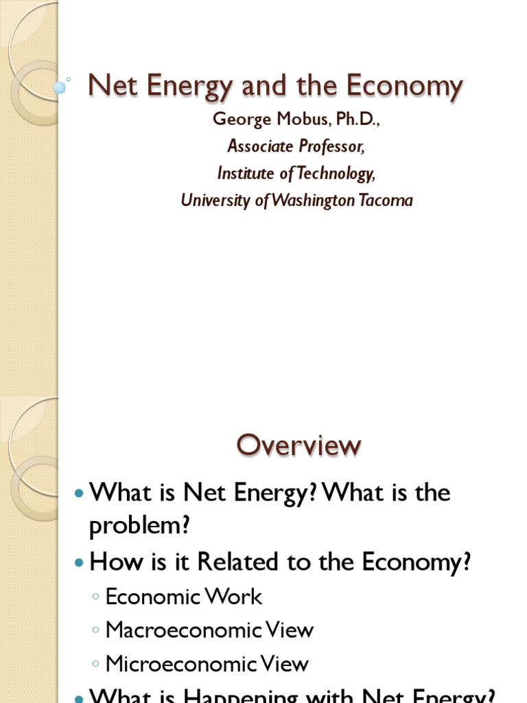 Net Energy and The Economy | PDF | Petroleum | Economics
