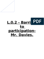 L.O.2 - Report On The Barriers To Participation.