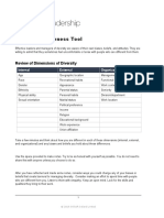 Personal Awareness Tool: Review of Dimensions of Diversity