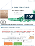 Ch. 5. Finite Control Volume Analysis: Fluid Mechanics-I (ME321)