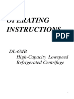 Operating Instructions: DL-6MB High-Capacity Lowspeed Refrigerated Centrifuge