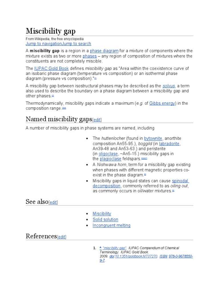 Miscibility Gap | PDF | Chemical Substances | Physical Chemistry