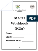 Math Workbook (KG3) : Name: Grade: Academic Year