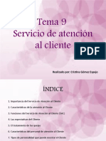 Tema 9 Servicios de atención al cliente Cristina Gómez Espejo