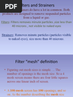 Filters and Strainers