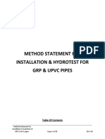 Method Statement For Installation & Hydrotest of GRP & Upvc Pipes