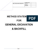 Method Statement For Excavation & Backfill