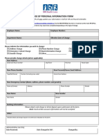 Change of Personal Information Form - Updated February 2016 v2.1