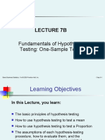 Lecture 7B: Fundamentals of Hypothesis Testing: One-Sample Tests