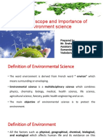 Definition, Scope and Importance of Environment Science