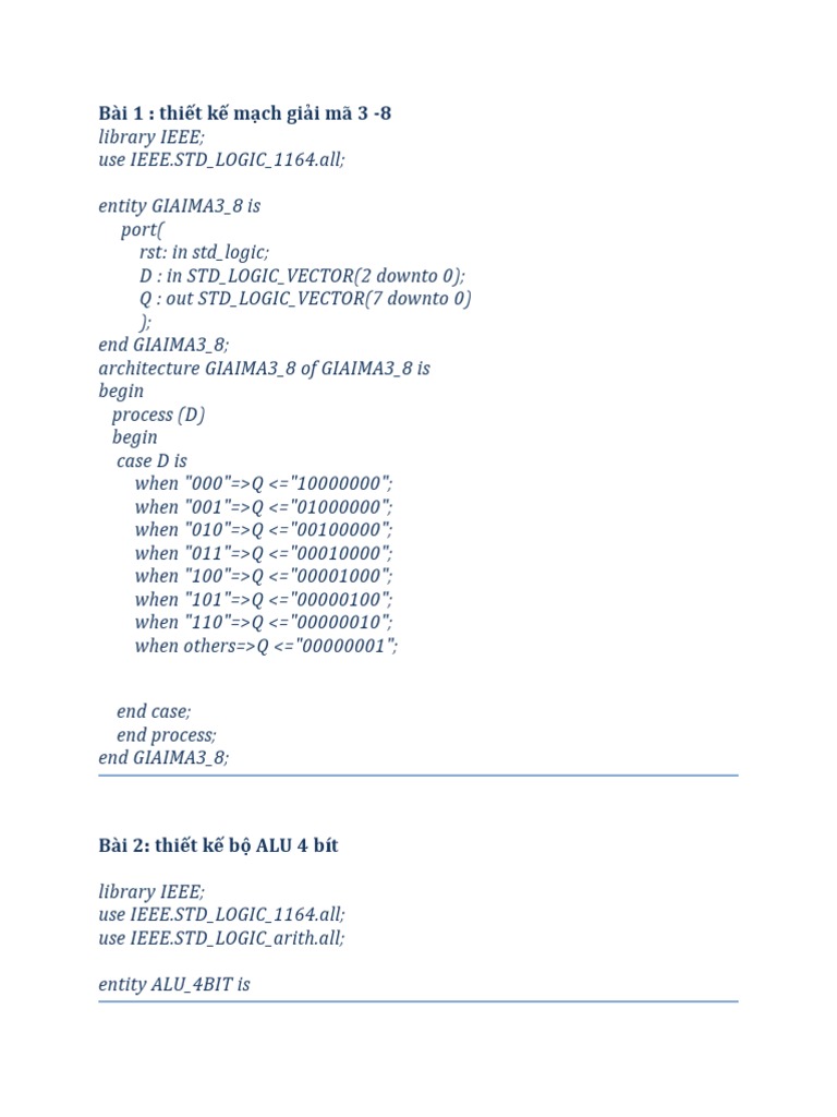 Bài 1: thiết kế mạch giải mã 3 -8 | PDF | Computer Engineering ...