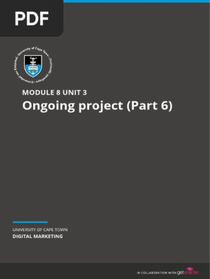 UCT DM M8U3 - Ongoing Project