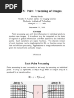 Lecture 5: Point Processing of Images