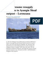 PH To Resume Resupply Missions To Ayungin Shoal Outpost - Lorenzana