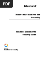 Microsoft Windows Server 2003 Security Guide